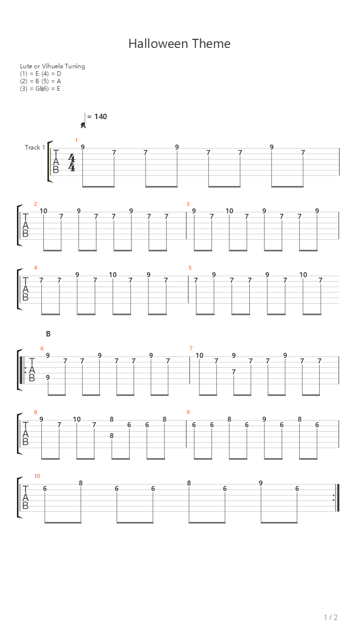 Halloween Theme吉他谱