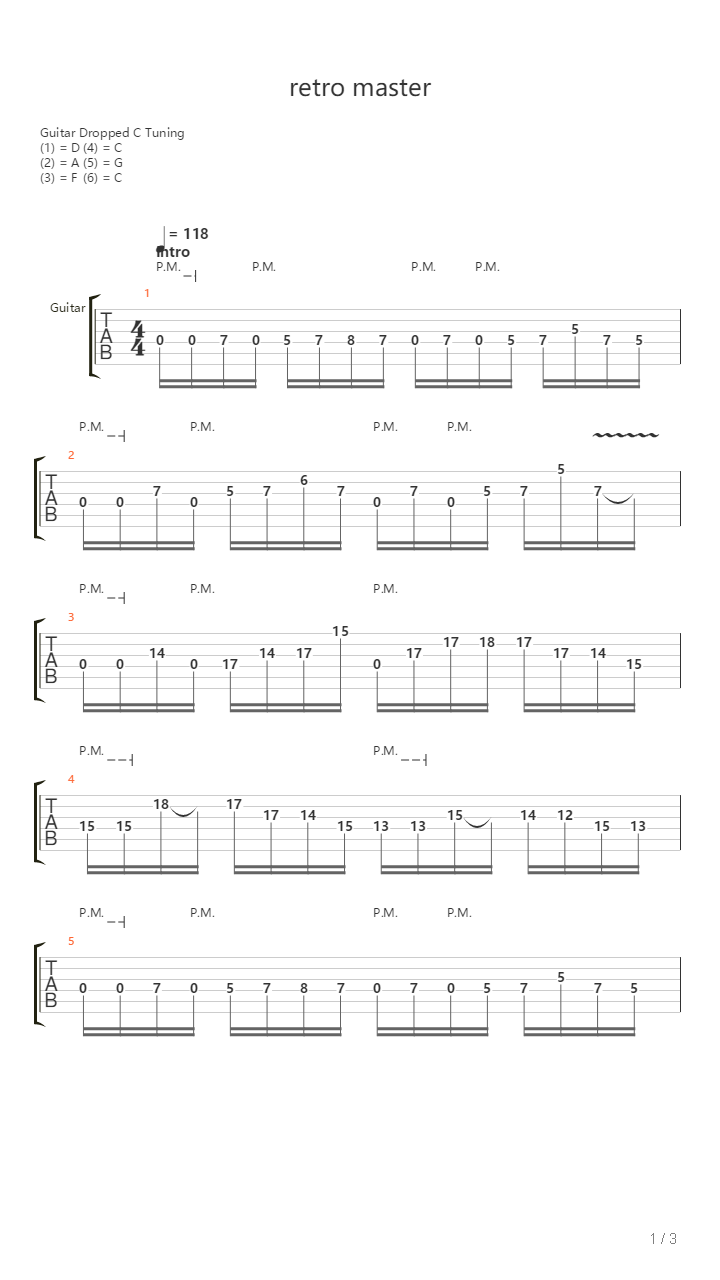 Retro intro吉他谱