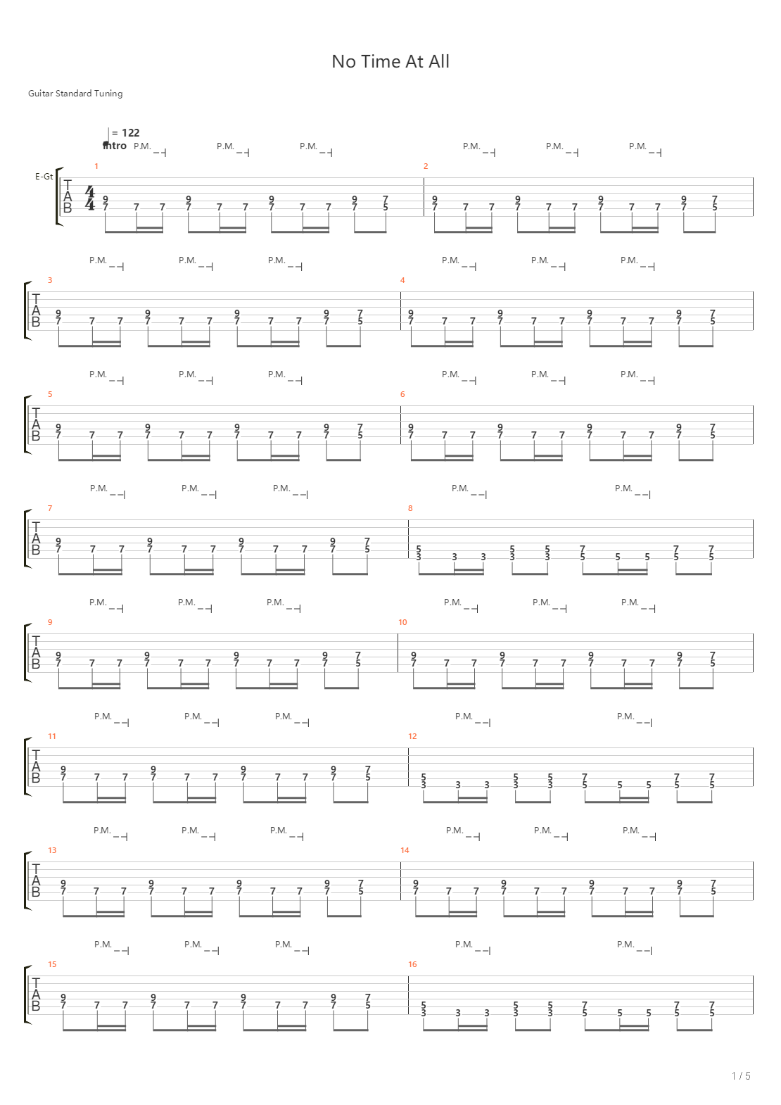 No Time At All吉他谱