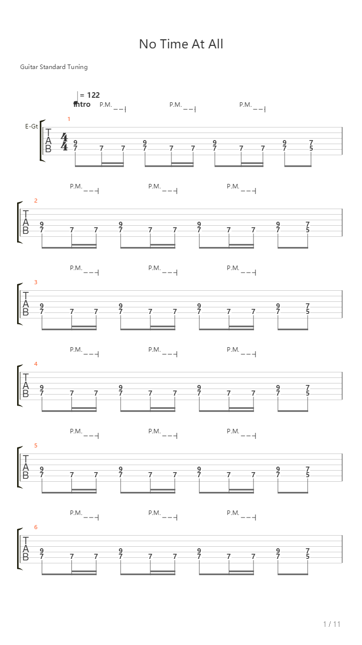 No Time At All吉他谱