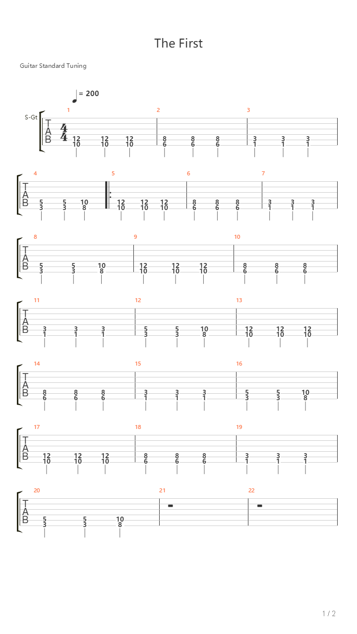 The First吉他谱