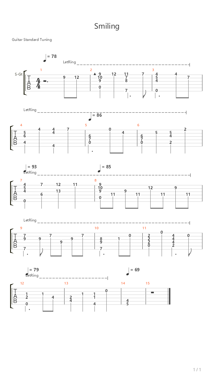 Smiling吉他谱