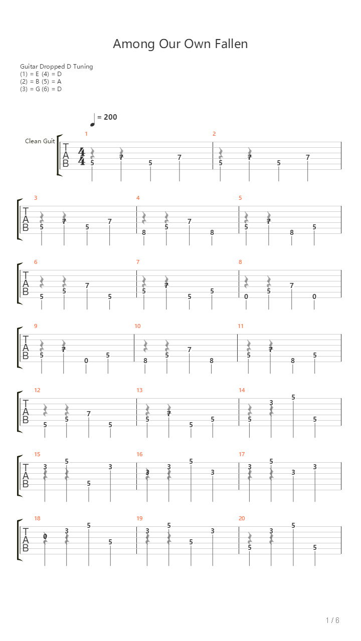 Among Our Own Fallen吉他谱