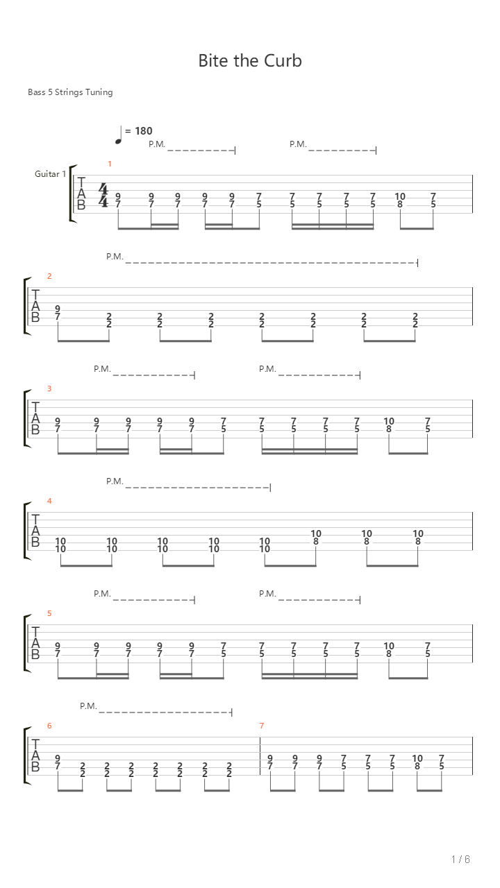 Bite The Curb吉他谱