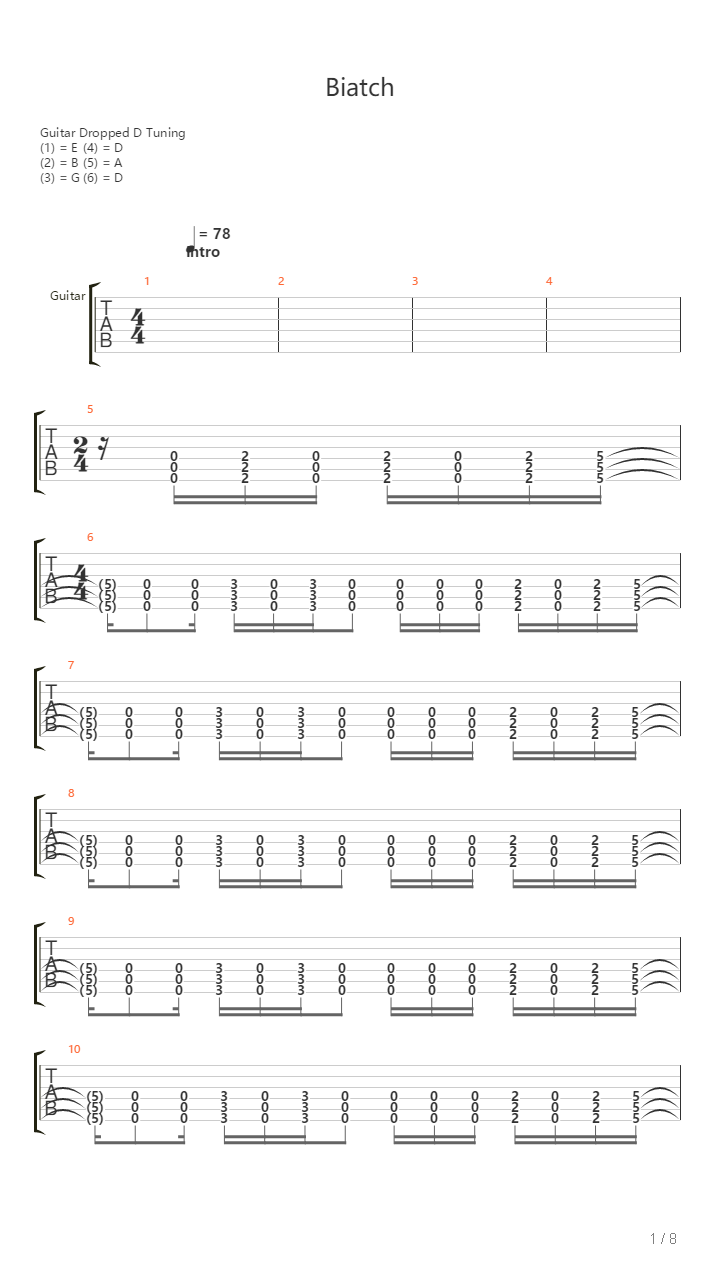 Biatch吉他谱