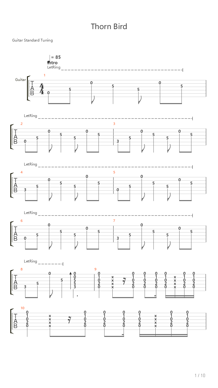 Thorn Bird吉他谱