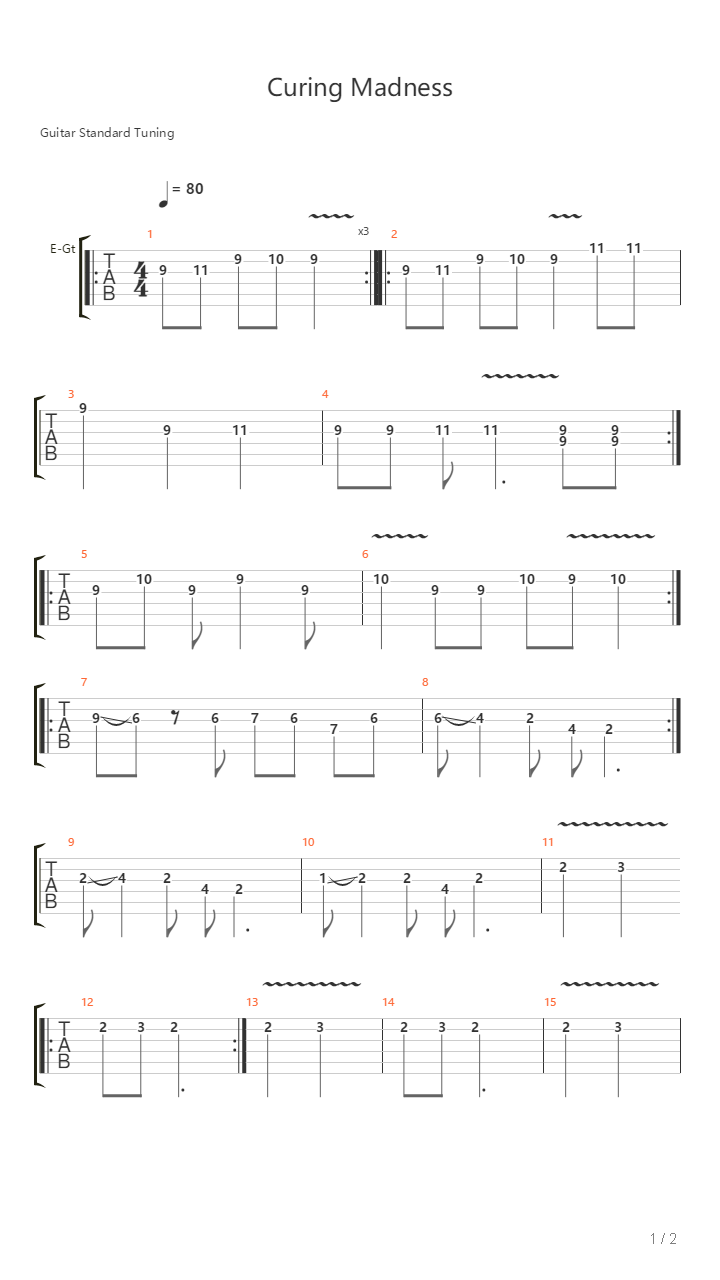 Curing Madness吉他谱