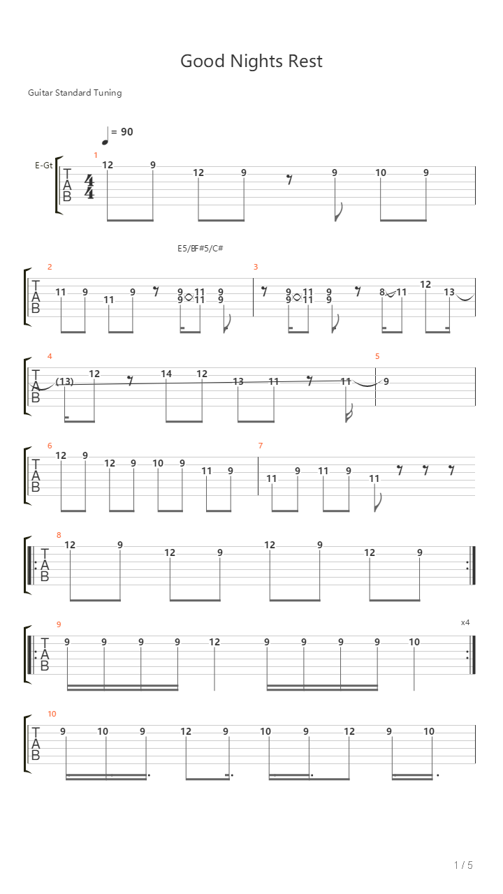 Good Nights Rest吉他谱