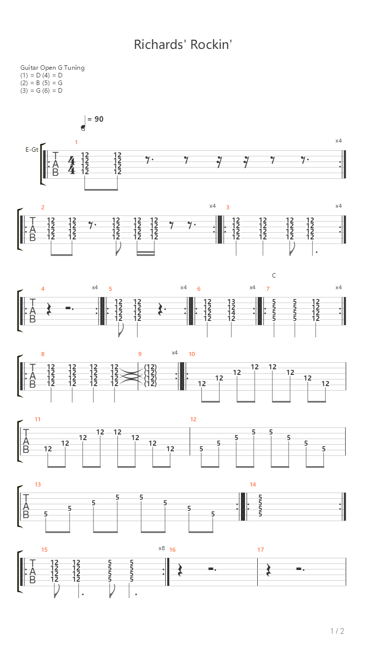 Richards Rockin吉他谱