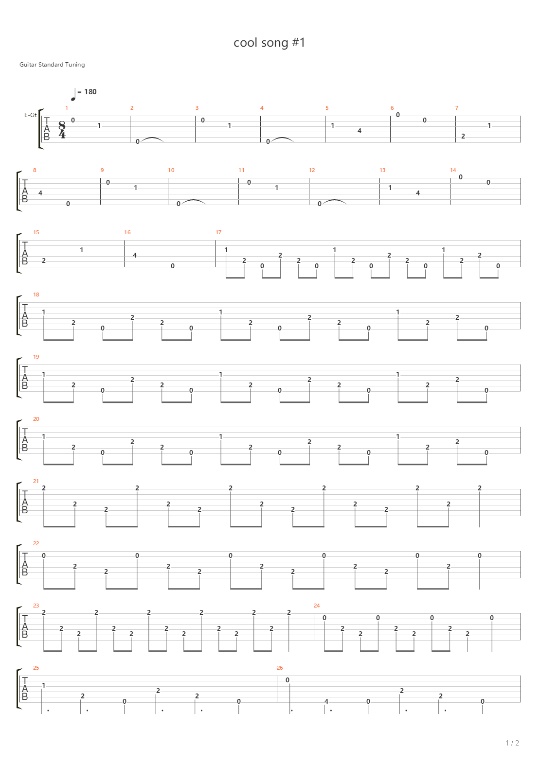 Cool Song 1吉他谱