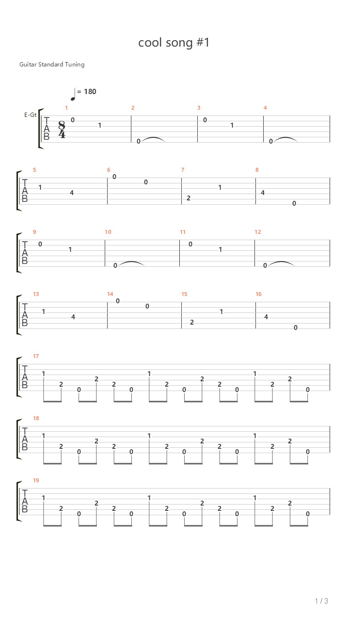 Cool Song 1吉他谱