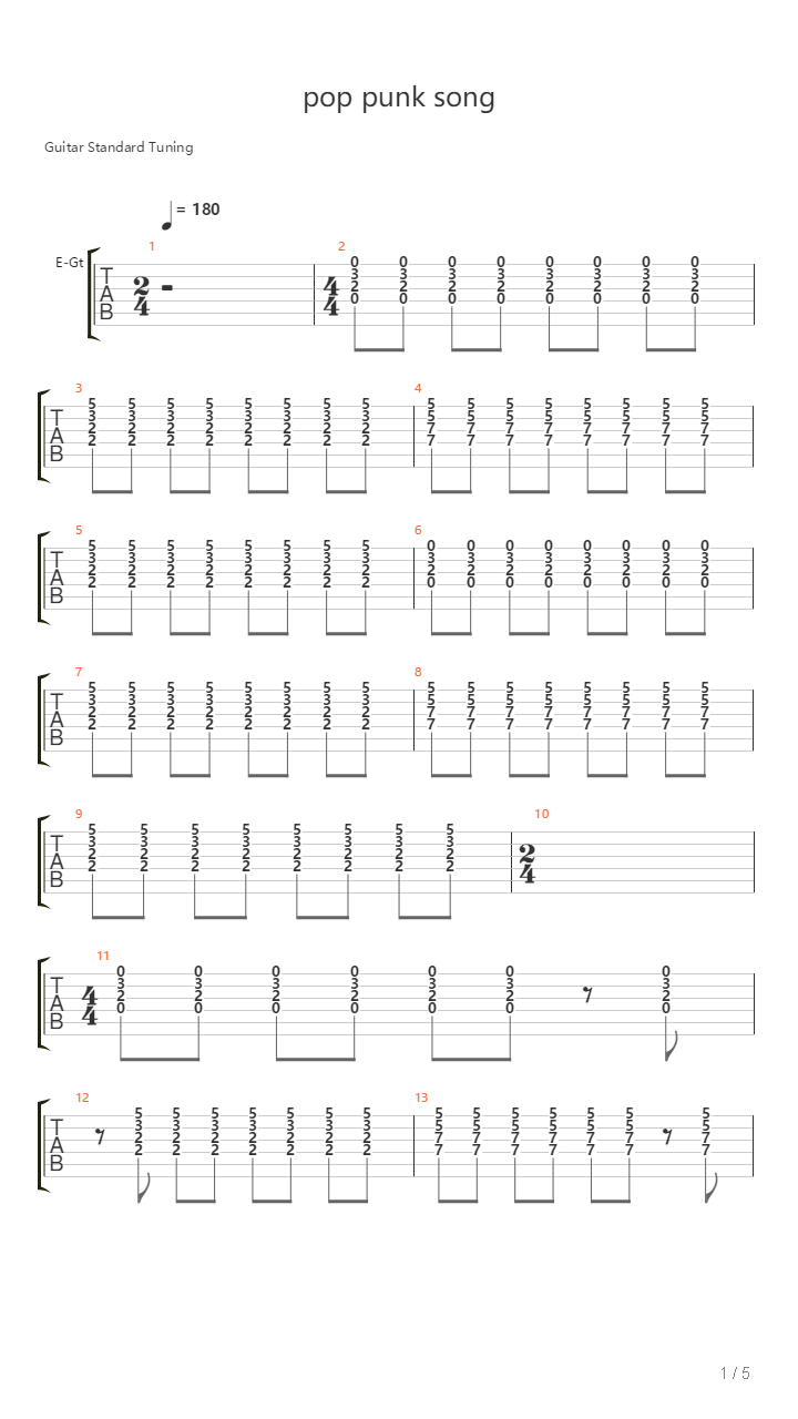 Pop Punk Song吉他谱