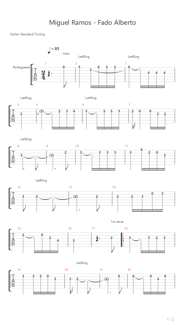 Fado Alberto吉他谱