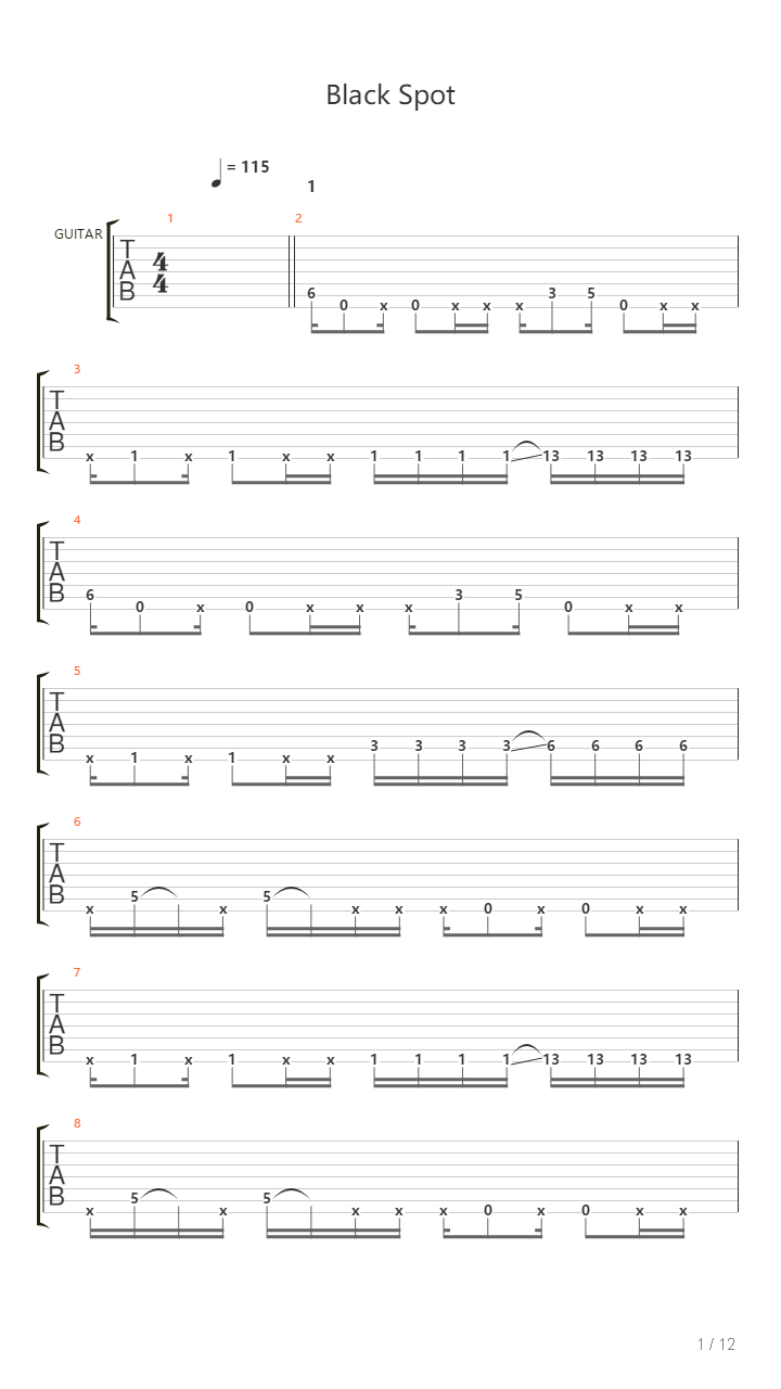 Black Spot吉他谱