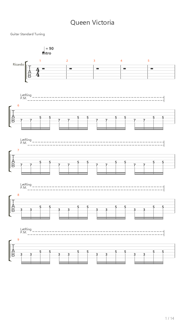 Queen Victoria吉他谱