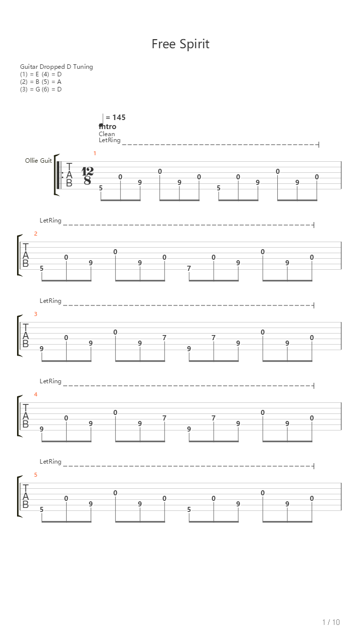 Free Spirit吉他谱