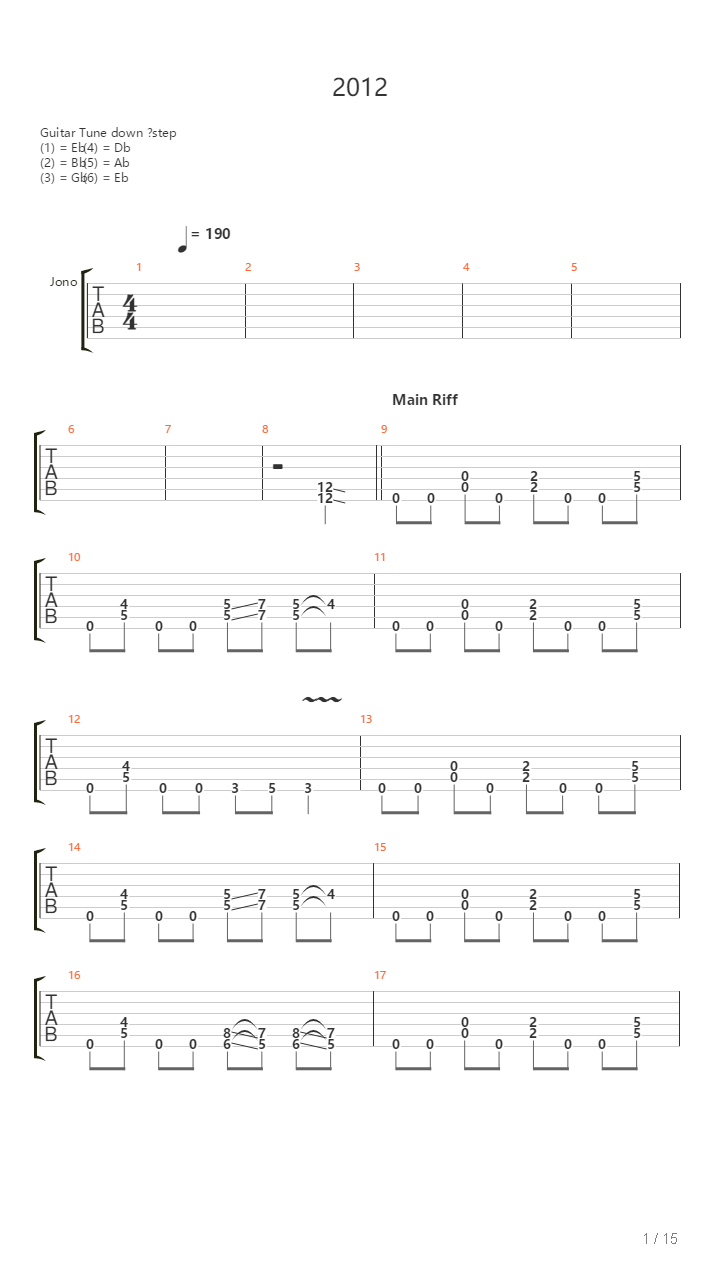 2012吉他谱