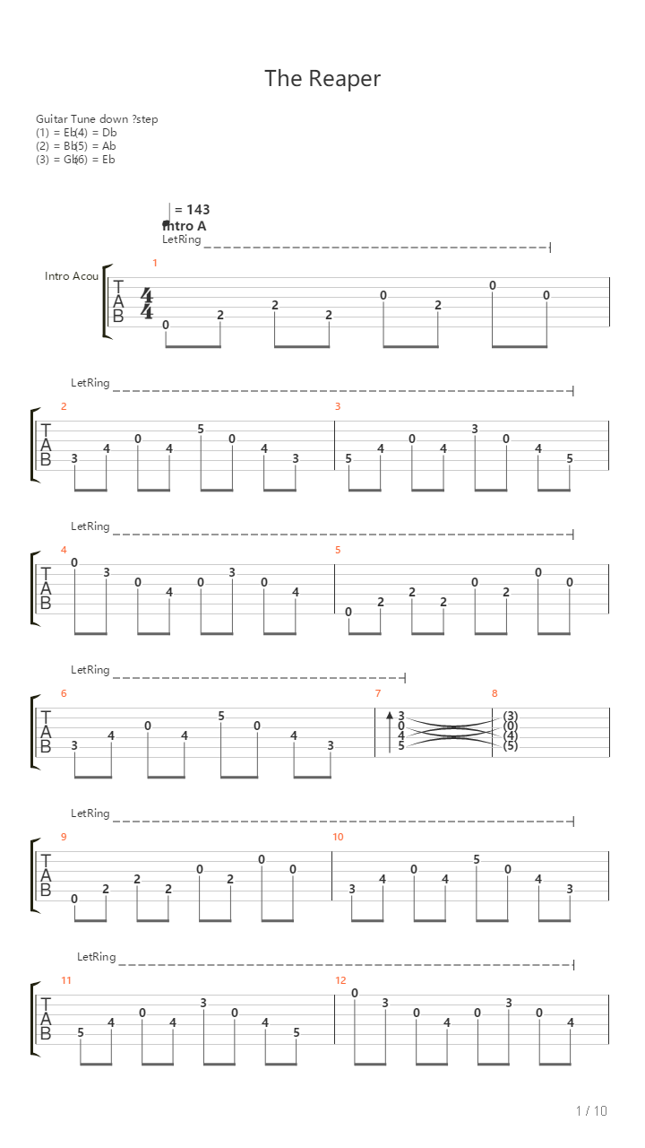 The Reaper吉他谱