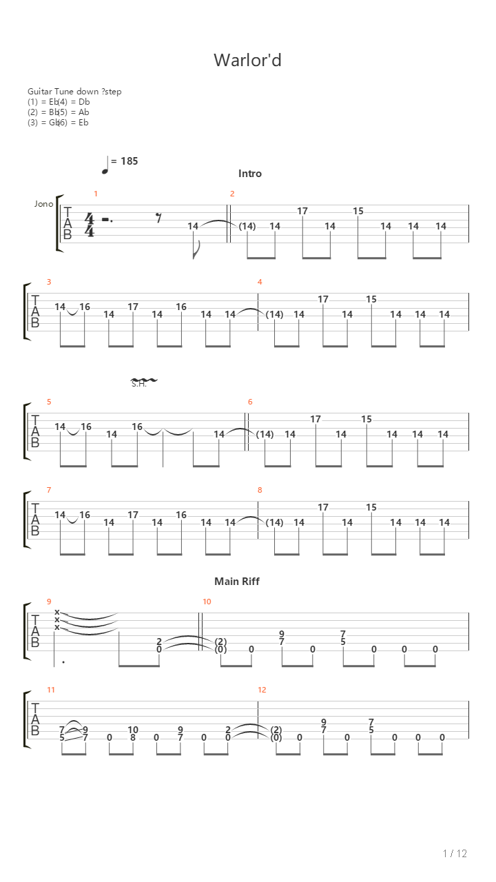 Warlord吉他谱