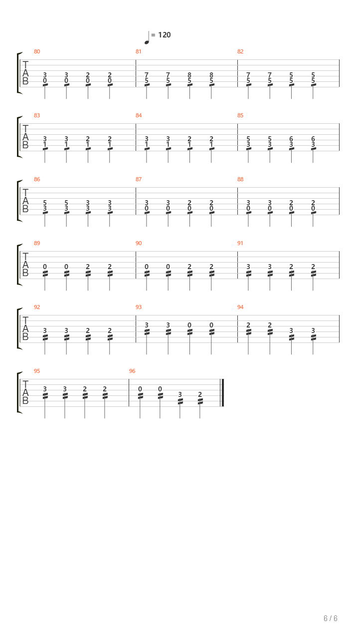 The End吉他谱