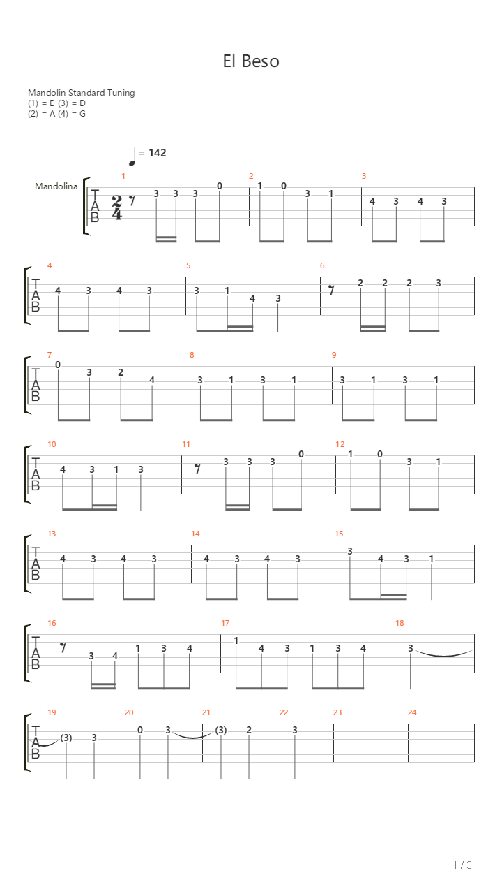 El Beso吉他谱