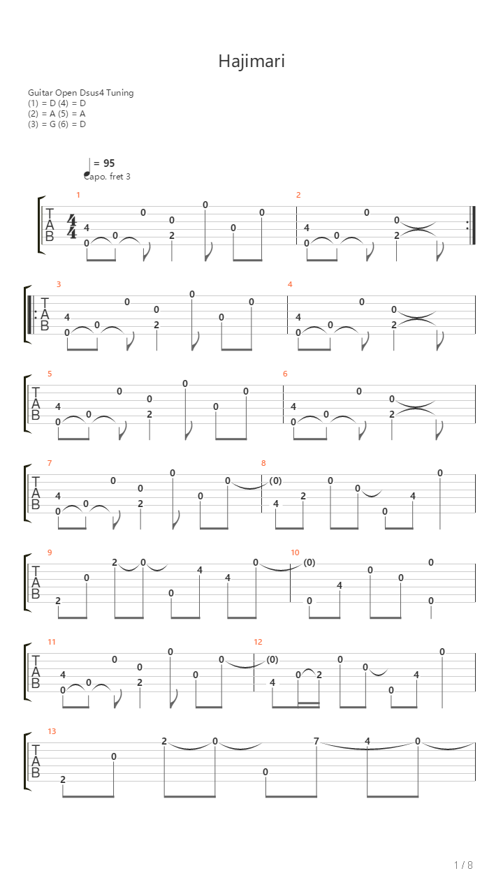 Hajimari吉他谱