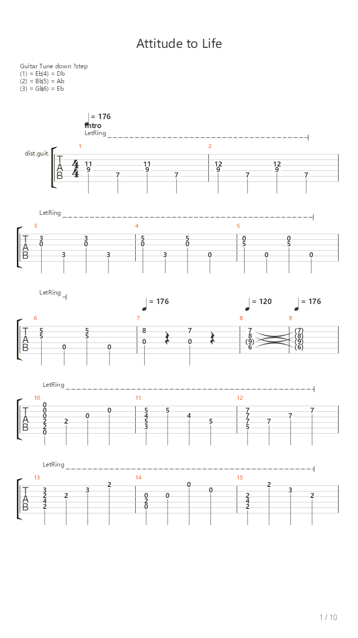 Attitude to Life吉他谱