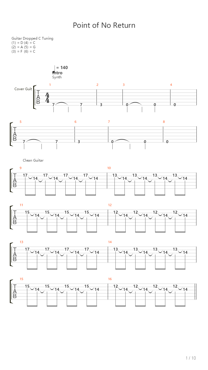 Point of No Return吉他谱