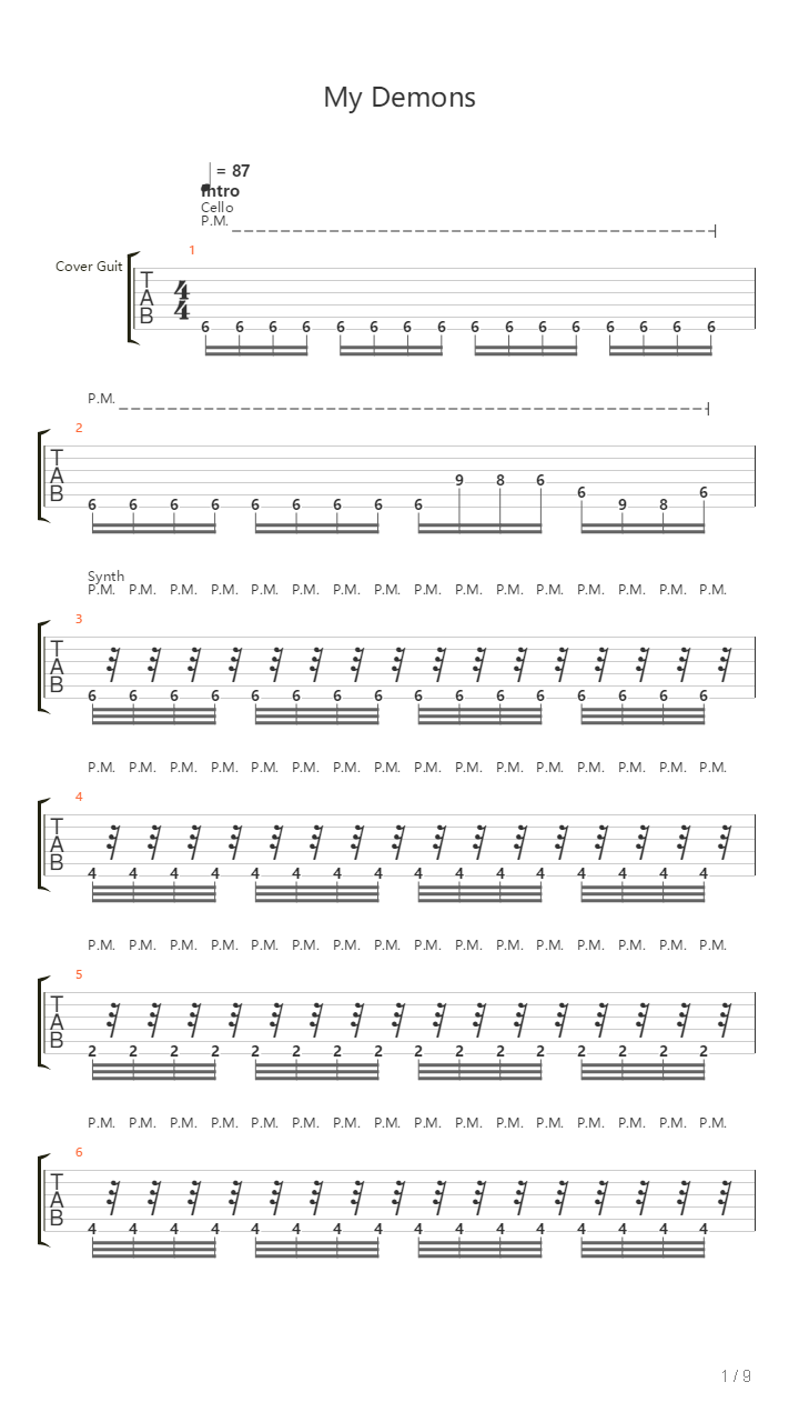 My Demons吉他谱
