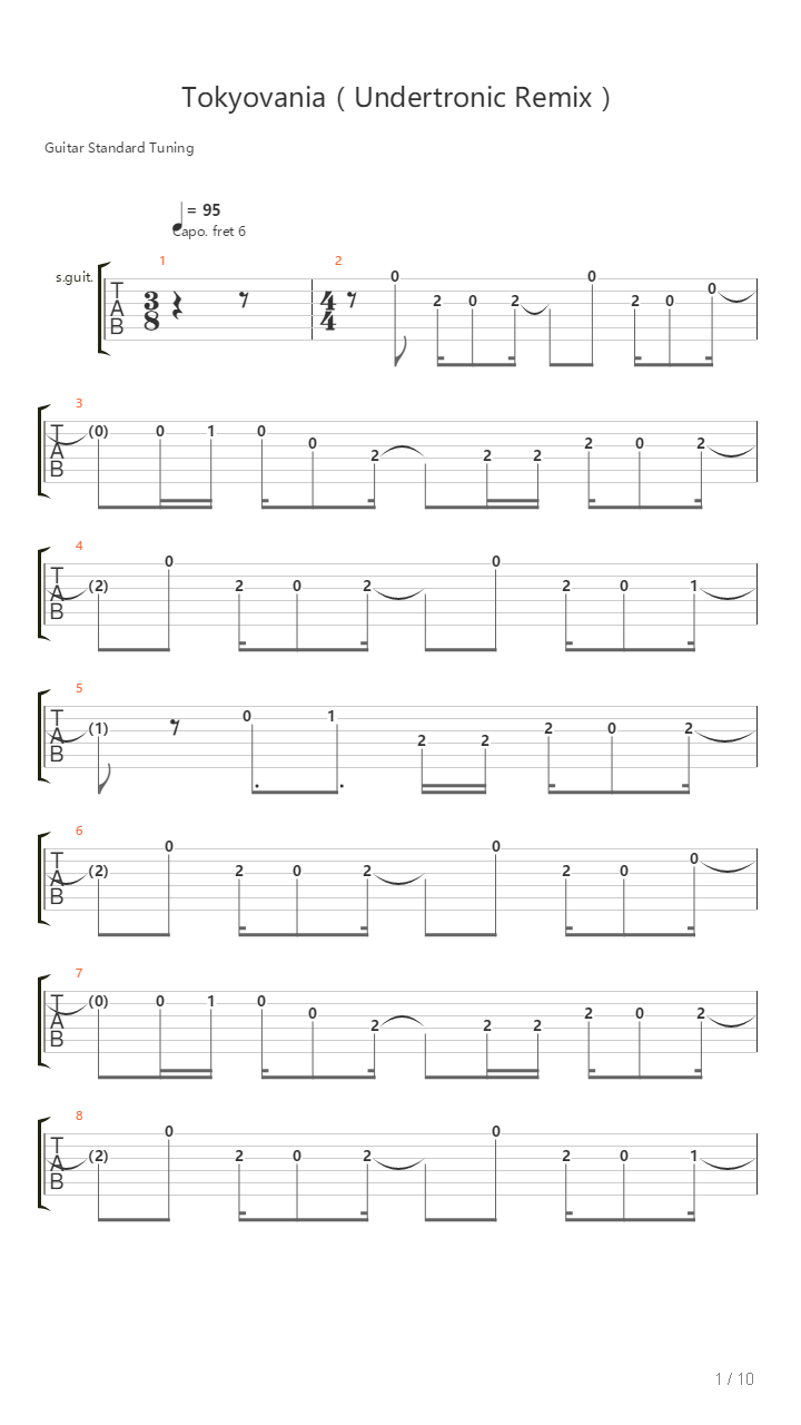 [Undertale Remix]Tokyovania（Undertronic Remix） by SharaX & Sans&Papyrus吉他谱