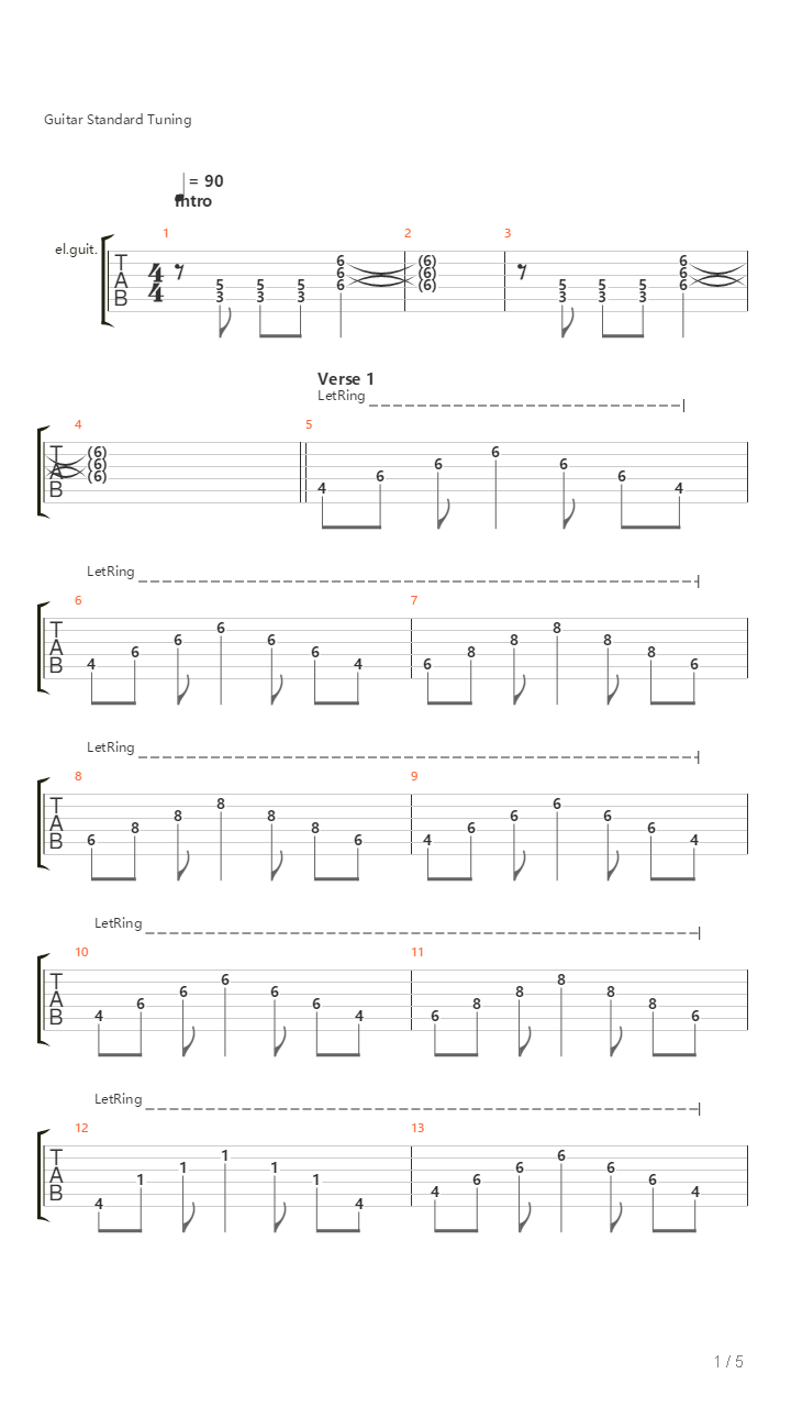 Seasons In The Sun(标准调弦)吉他谱