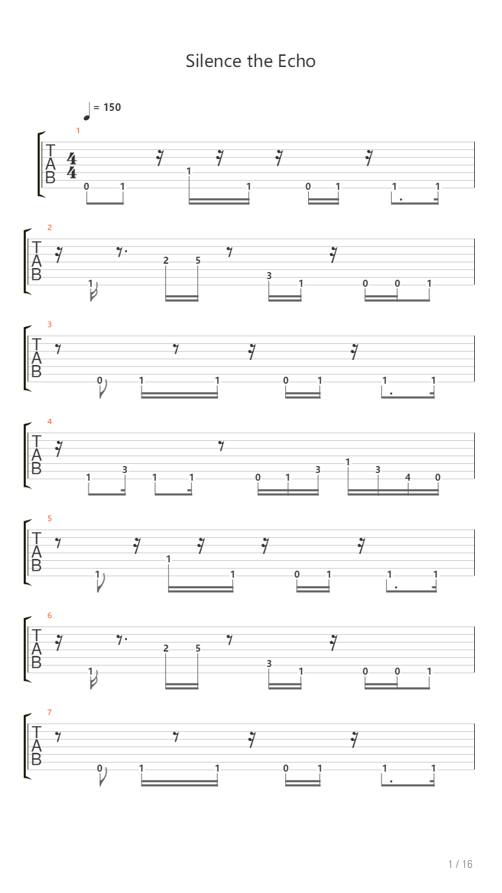 Silence The Echo吉他谱