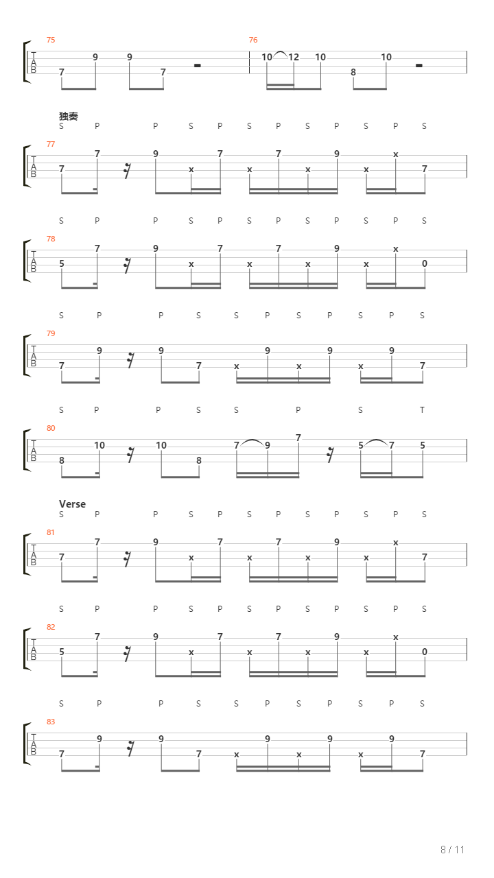 Can't stop吉他谱