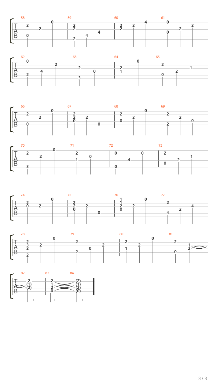 Spartcus Love Theme（斯巴达克斯）吉他谱