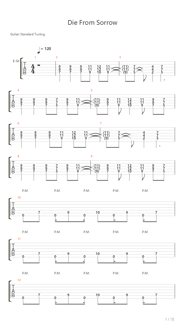 Die From Sorrow吉他谱