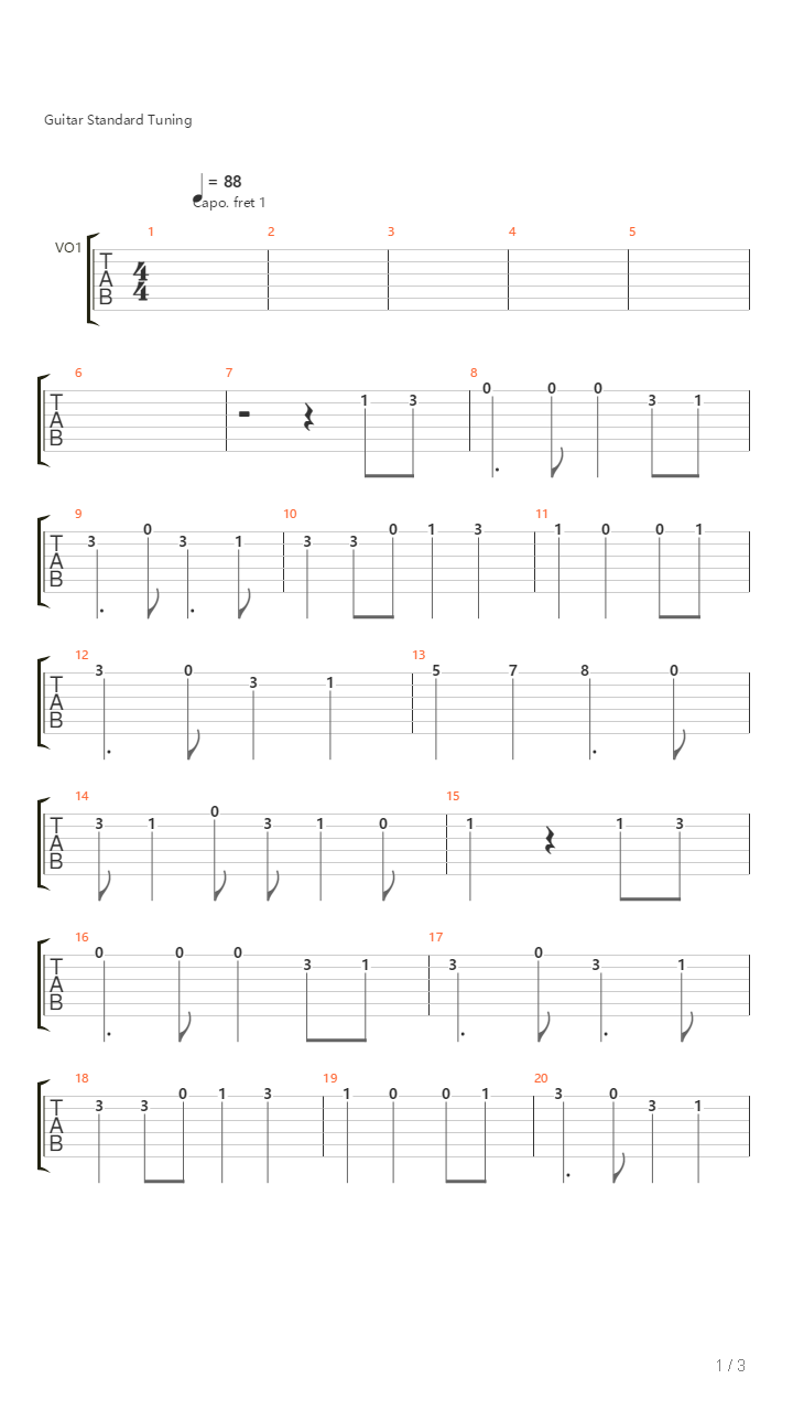 No.10（多轨吉他）吉他谱