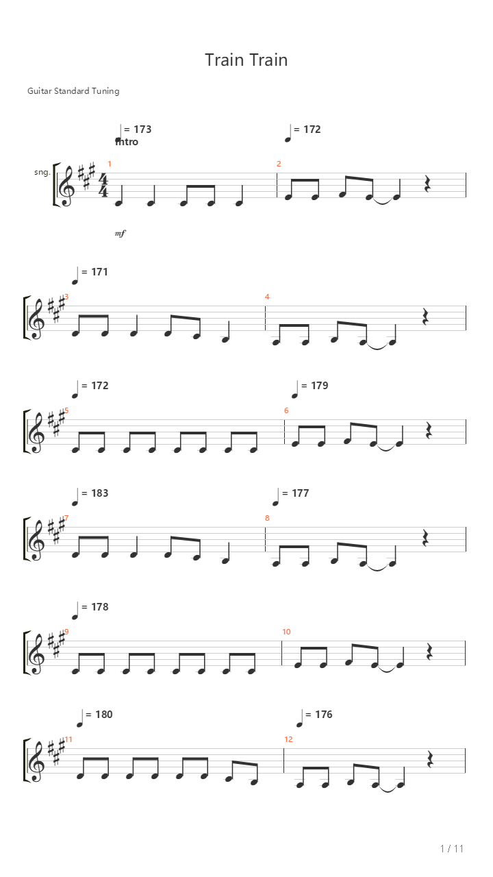 Train―Train吉他谱