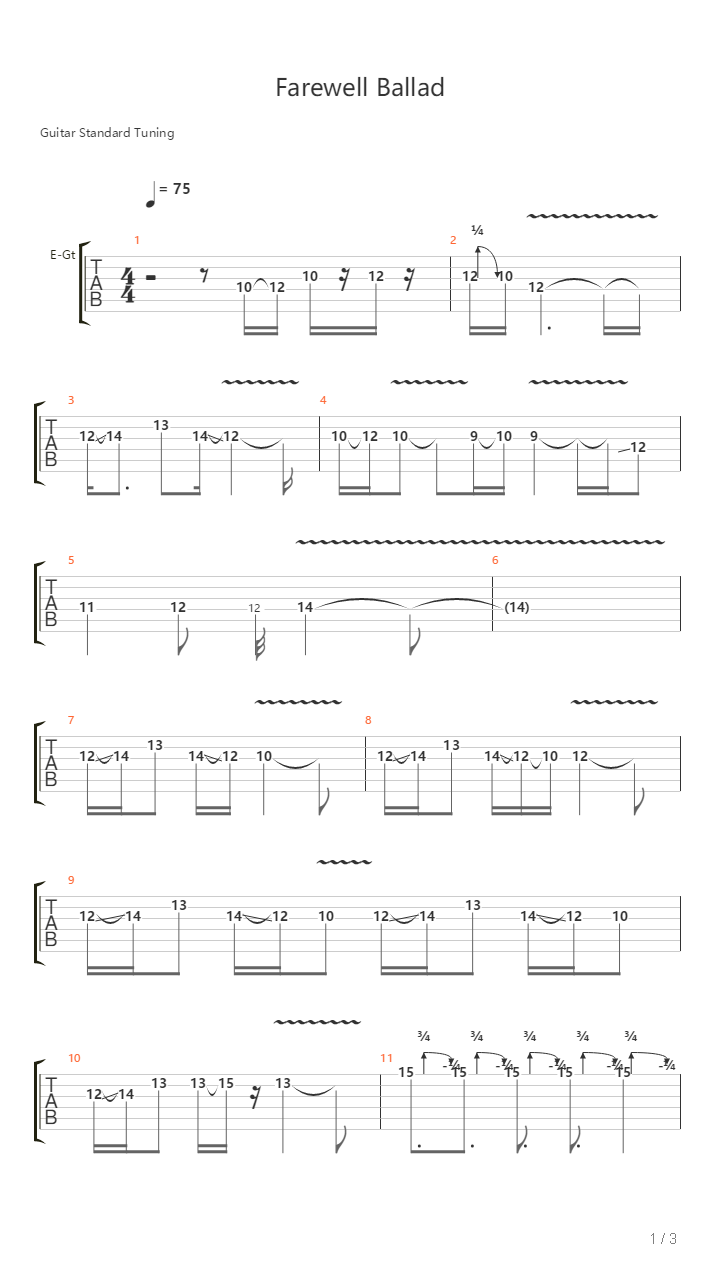 Farewell Ballad吉他谱