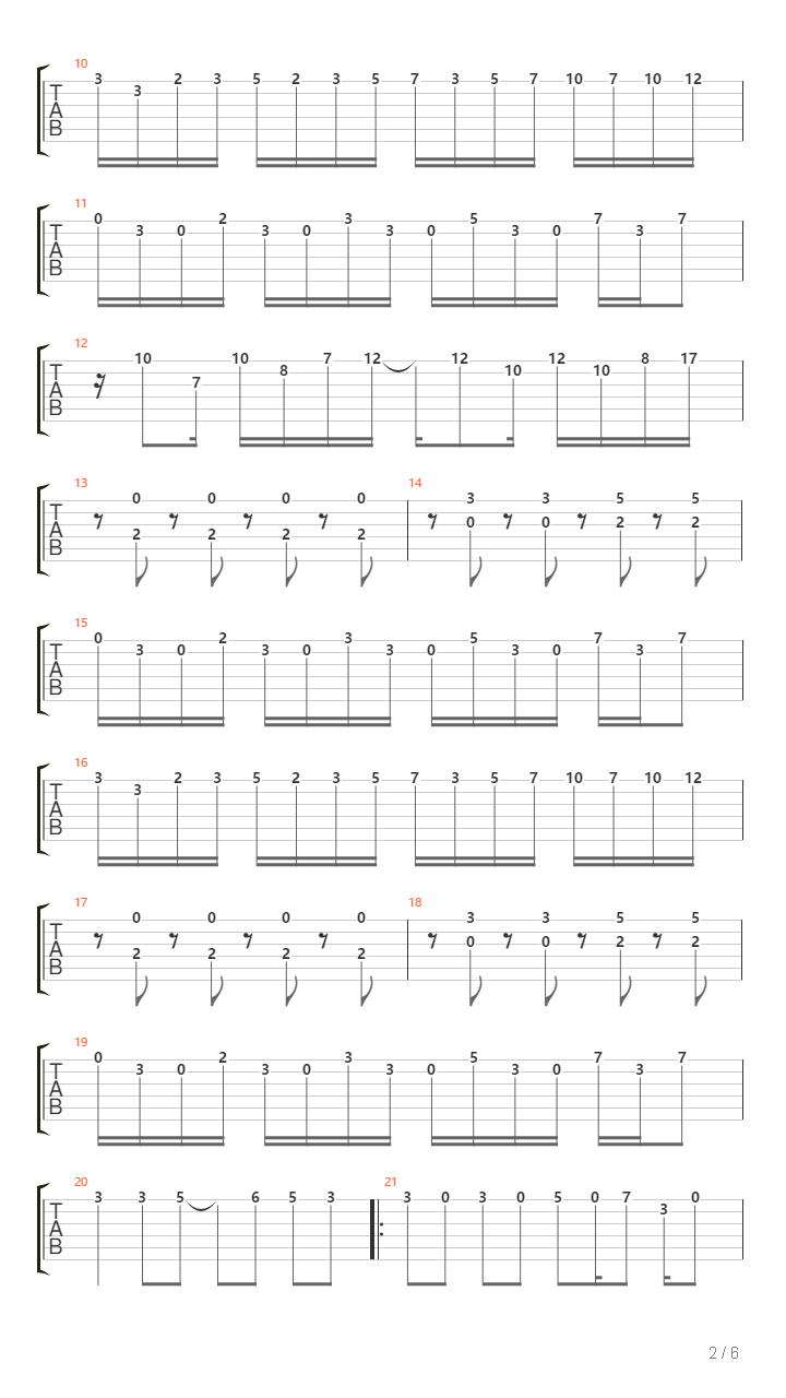 死机之歌（Red Zone）吉他谱