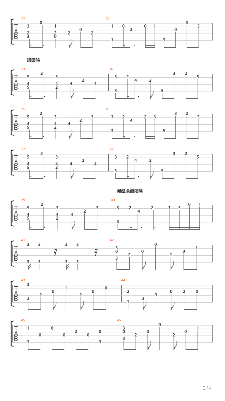 DNF 西海岸吉他谱