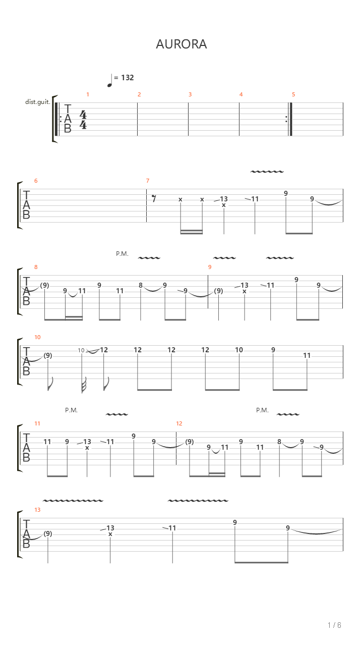 Aurora吉他谱