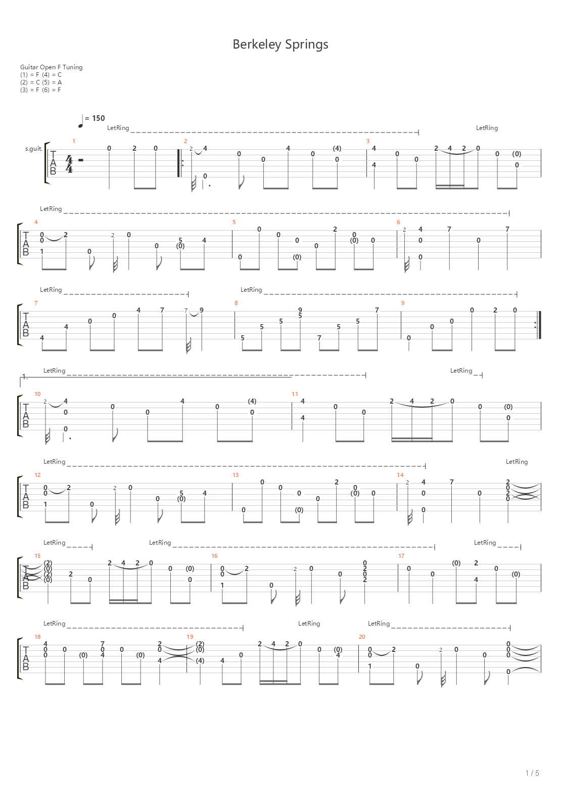Berkeley Springs吉他谱
