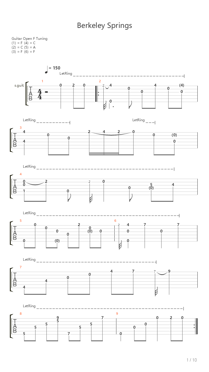 Berkeley Springs吉他谱