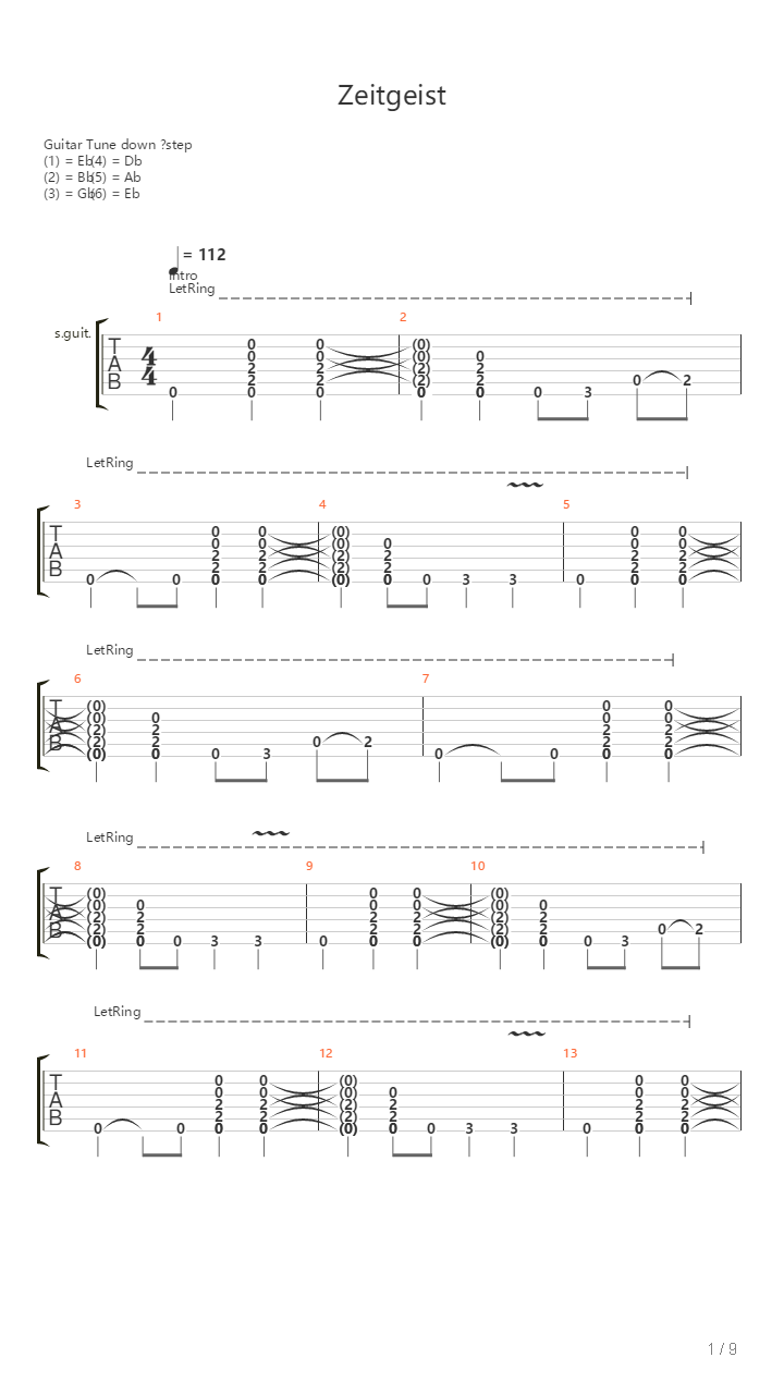 Zeitgeist吉他谱