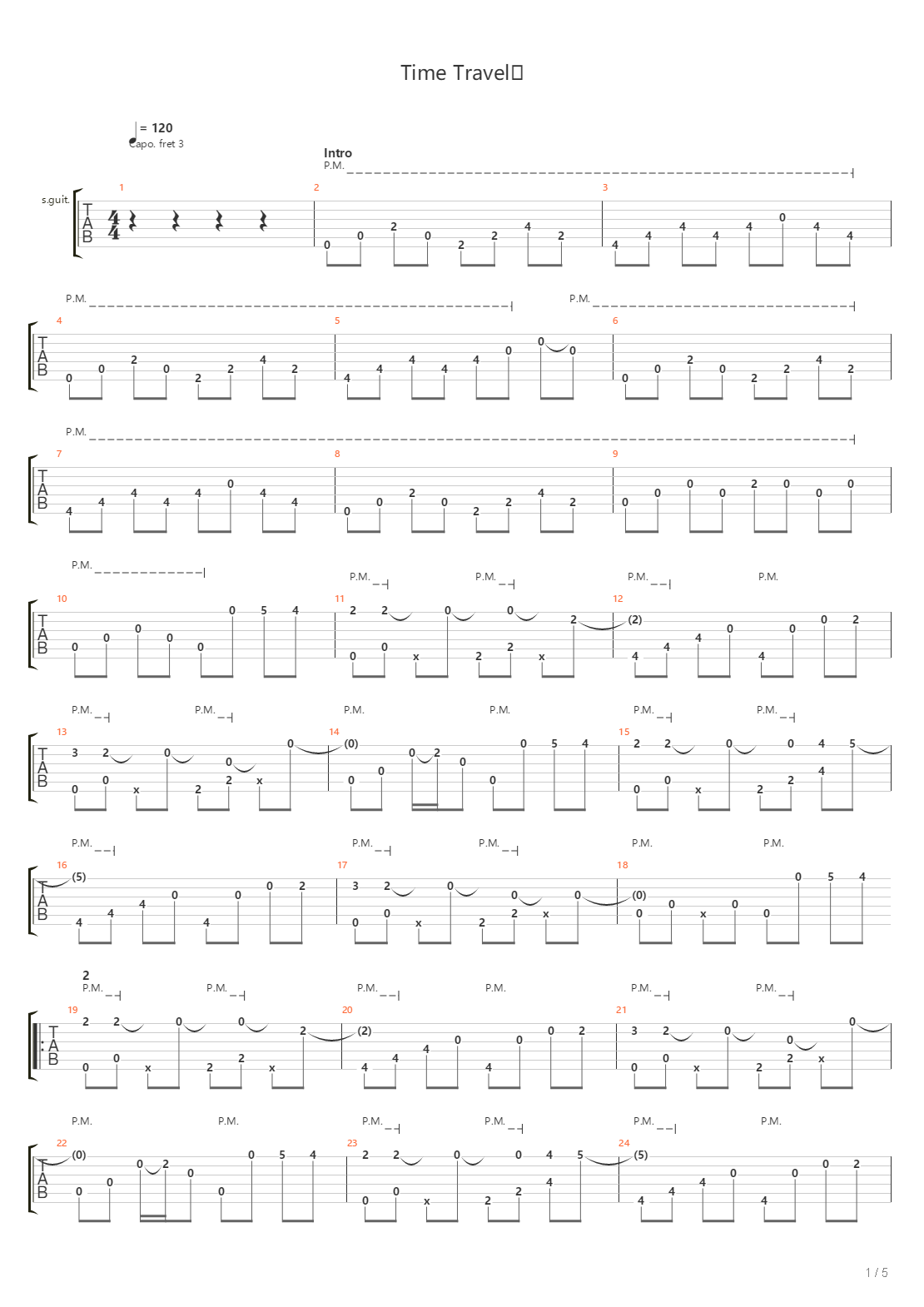 Time Travel吉他谱