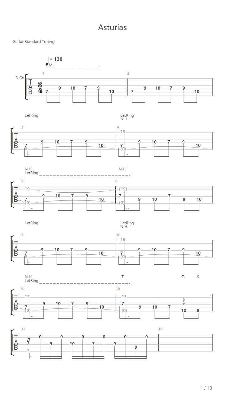 Asturias吉他谱