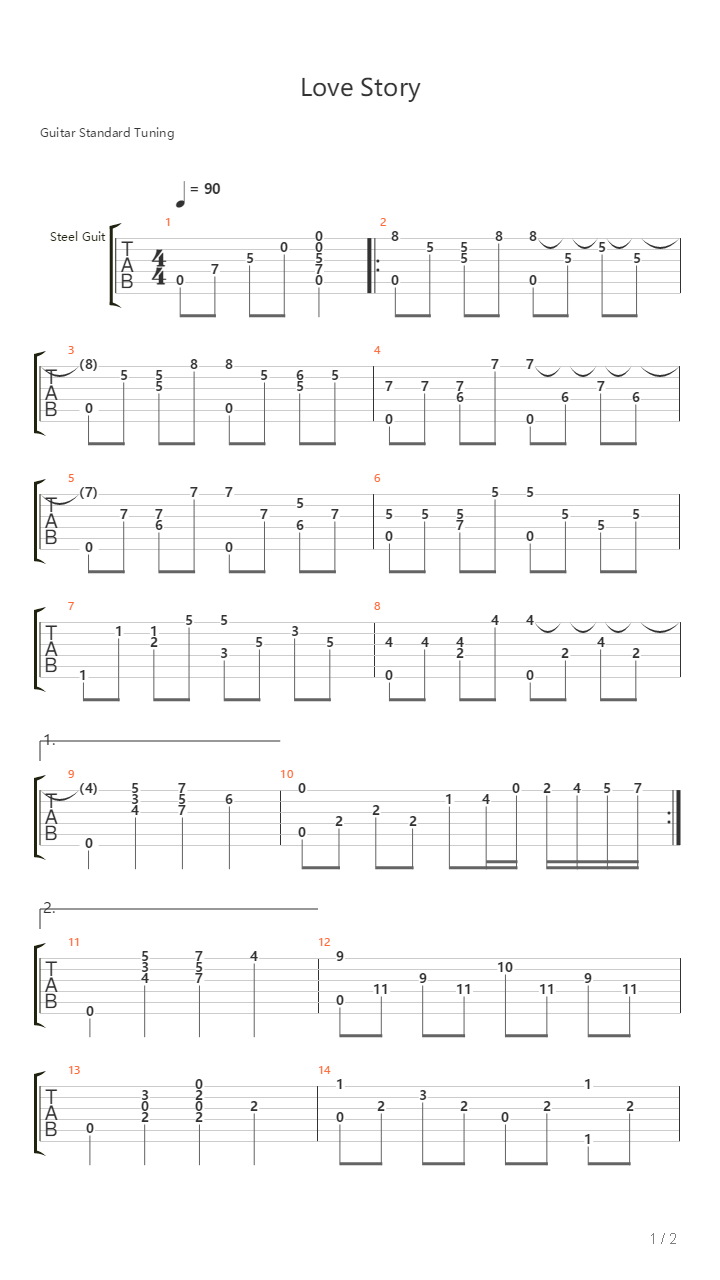 Love Story吉他谱