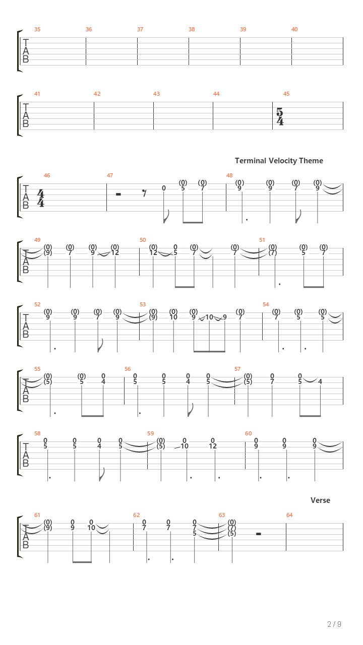 Terminal Velocity吉他谱