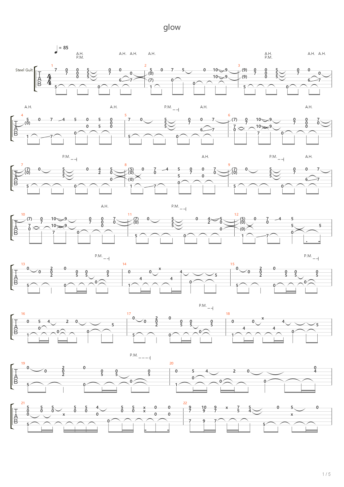 Glow吉他谱