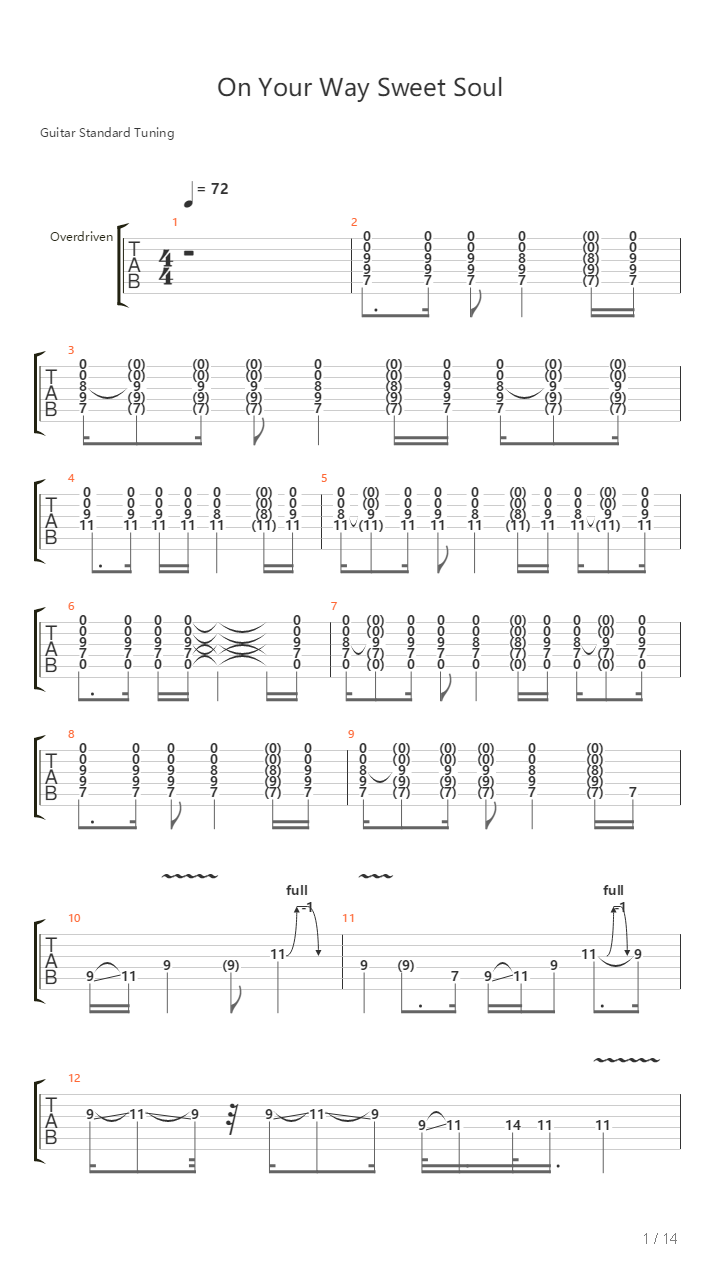 On Your Way Sweet Soul吉他谱